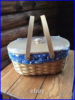Rare Mint Condition Longaberger Oval Market Basket Set- Brand New
