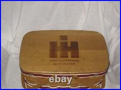 Rare Red Power Longaberger IH International Harvester Medium Market Basket Set