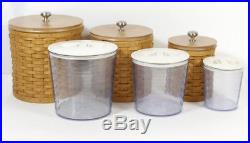SET 3 LONGABERGER 2006 CANISTERS With PLASTIC LINERS & LIDS Canister 12 Pieces