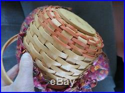 Set 4 Longaberger Pumpkin 1995-1997 Basket Fabric Lids Protectors Fall Foliage