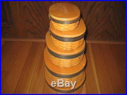 Set 5 Longaberger Collector's Club Shaker Harmony Baskets With Lids & Divider