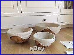 Set Longaberger Basket Bowls Stacking Plastic Protectors Liners Lids 7 9 11
