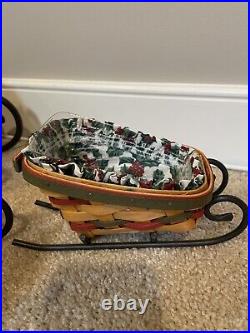 Set Of 3 Original Longaberger Santa's Helper Sleigh Baskets