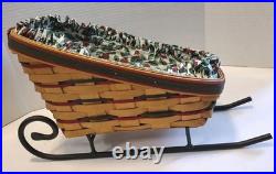 Set of 3 Longaberger Dash Away Christmas Sleigh Basket Santa's Little Helper