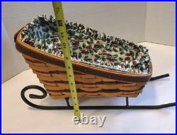 Set of 3 Longaberger Dash Away Christmas Sleigh Basket Santa's Little Helper
