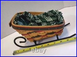 Set of 3 Longaberger Dash Away Christmas Sleigh Basket Santa's Little Helper