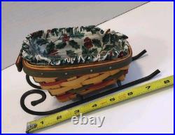 Set of 3 Longaberger Dash Away Christmas Sleigh Basket Santa's Little Helper