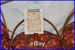 Set of 5 Longaberger Pumpkin Fall Basket -Large to Little Liner & ProtectorLid