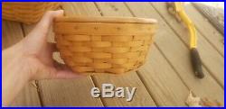 Set of 5 Longaberger Stacking Generations Baskets With Lids 1998-2000