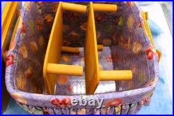 Signed Bonnie Longaberger Large Picnic Basket with Lid, Liner, Divider & Protector
