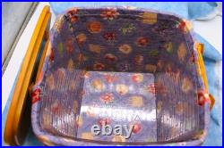 Signed Bonnie Longaberger Large Picnic Basket with Lid, Liner, Divider & Protector