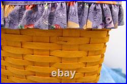 Signed Bonnie Longaberger Large Picnic Basket with Lid, Liner, Divider & Protector