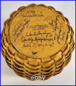 Signed By 7 Family Longaberger Strawberry Basket Large Red Liner Charm 05 4pc Signed By 7 Family Longaberger Strawberry Basket Large Red Liner Charm 05 4pc