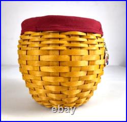 Signed By 7 Family Longaberger Strawberry Basket Large Red Liner Charm 05 4pc Signed By 7 Family Longaberger Strawberry Basket Large Red Liner Charm 05 4pc