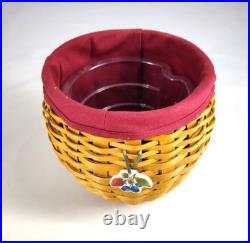 Signed By 7 Family Longaberger Strawberry Basket Large Red Liner Charm 05 4pc Signed By 7 Family Longaberger Strawberry Basket Large Red Liner Charm 05 4pc