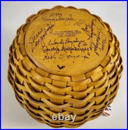 Signed By 7 Family Longaberger Strawberry Basket Large Red Liner Charm 05 4pc Signed By 7 Family Longaberger Strawberry Basket Large Red Liner Charm 05 4pc
