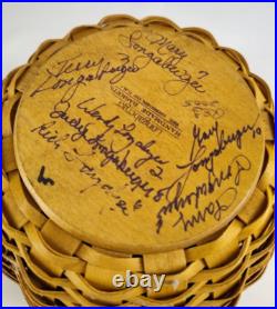 Signed By 7 Family Longaberger Strawberry Basket Large Red Liner Charm 05 4pc Signed By 7 Family Longaberger Strawberry Basket Large Red Liner Charm 05 4pc