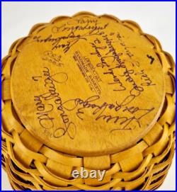 Signed By 7 Family Longaberger Strawberry Basket Large Red Liner Charm 05 4pc Signed By 7 Family Longaberger Strawberry Basket Large Red Liner Charm 05 4pc