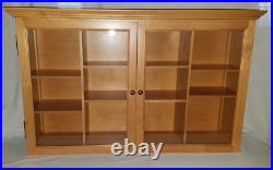 Solid Maple Longaberger Collectors Club Display Cabinet 4 Miniature Baskets Euc