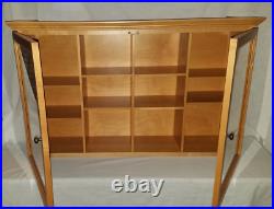 Solid Maple Longaberger Collectors Club Display Cabinet 4 Miniature Baskets Euc