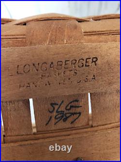 VERY RARE Longaberger J. W. Collection 1987 Edition Bread & Milk Basket and Liner