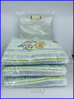 VERY Rare Longaberger Mixed Bouquet Shower Curtain & Set of Embroidered Towels