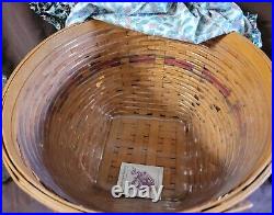 VTG 1994 Longaberger Large Holiday Hostess Sleigh Bell Basket Red Lid Liner