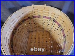 VTG 1994 Longaberger Large Holiday Hostess Sleigh Bell Basket Red Lid Liner