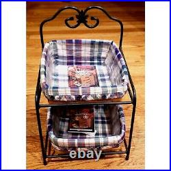 VTG Longaberger LITTLE BIN Wrought Iron Stand + Baskets + Protectors + Liners VTG Longaberger LITTLE BIN Wrought Iron Stand + Baskets + Protectors + Liners