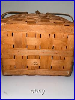 VTG Longaberger Large Market Basket with lid beautiful condition signed 1990 LED
