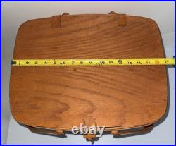 VTG Longaberger Large Market Basket with lid beautiful condition signed 1990 LED