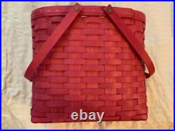 Very Rare Longaberger 2015 Large Tote & Protector Bright Pink Nwt