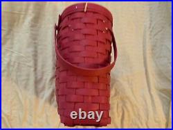 Very Rare Longaberger 2015 Large Tote & Protector Bright Pink Nwt