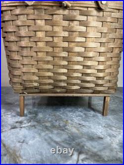 Vintage 1980 Longaberger Family Picnic Basket Large With Serving Tray 17x14x11