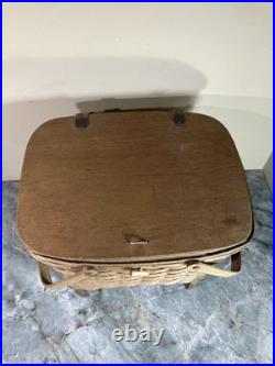 Vintage 1980 Longaberger Family Picnic Basket Large With Serving Tray 17x14x11