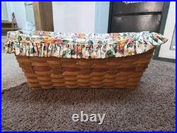 Vintage 1988 Large Longaberger Laundry Basket 24 rare Red Trim, Dark stain