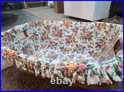 Vintage 1988 Large Longaberger Laundry Basket 24 rare Red Trim, Dark stain