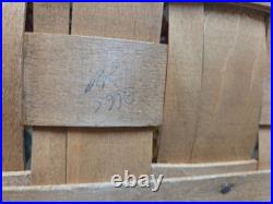 Vintage 1988 Large Longaberger Laundry Basket 24 rare Red Trim, Dark stain