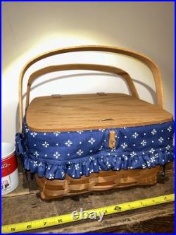 Vintage 1991 Longaberger Picnic Basket with Attached Flip Lid and Handles RARE Vintage 1991 Longaberger Picnic Basket with Attached Flip Lid and Handles RARE