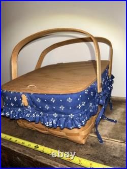 Vintage 1991 Longaberger Picnic Basket with Attached Flip Lid and Handles RARE Vintage 1991 Longaberger Picnic Basket with Attached Flip Lid and Handles RARE