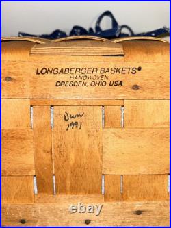 Vintage 1991 Longaberger Picnic Basket with Attached Flip Lid and Handles RARE Vintage 1991 Longaberger Picnic Basket with Attached Flip Lid and Handles RARE