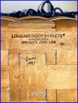 Vintage 1991 Longaberger Picnic Basket with Attached Flip Lid and Handles RARE Vintage 1991 Longaberger Picnic Basket with Attached Flip Lid and Handles RARE