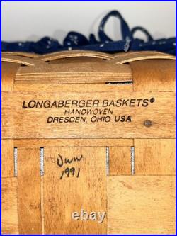 Vintage 1991 Longaberger Picnic Basket with Attached Flip Lid and Handles RARE Vintage 1991 Longaberger Picnic Basket with Attached Flip Lid and Handles RARE