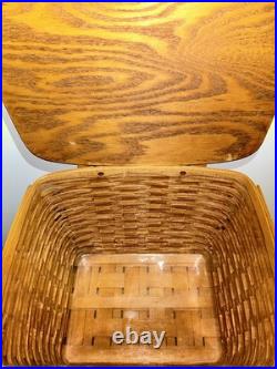 Vintage 1994 Longaberger Picnic Basket W Attached Flip Lid + Handles RARE AS IS Vintage 1994 Longaberger Picnic Basket W Attached Flip Lid + Handles RARE AS IS