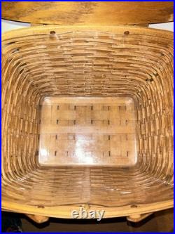 Vintage 1994 Longaberger Picnic Basket W Attached Flip Lid + Handles RARE AS IS Vintage 1994 Longaberger Picnic Basket W Attached Flip Lid + Handles RARE AS IS