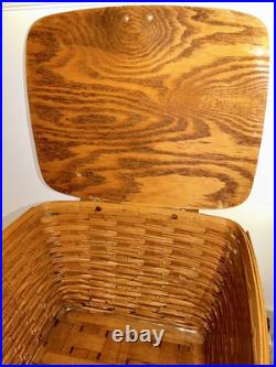 Vintage 1994 Longaberger Picnic Basket W Attached Flip Lid + Handles RARE AS IS Vintage 1994 Longaberger Picnic Basket W Attached Flip Lid + Handles RARE AS IS