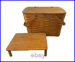 Vintage 1994 Longaberger X Large Picnic Basket with Riser HTF Vintage 1994 Longaberger X Large Picnic Basket with Riser HTF