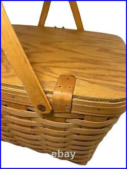 Vintage 1994 Longaberger X Large Picnic Basket with Riser HTF Vintage 1994 Longaberger X Large Picnic Basket with Riser HTF