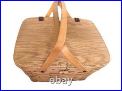 Vintage 1995 Longaberger Picnic Basket with Flip Lid and Handles Signed/dated Vintage 1995 Longaberger Picnic Basket with Flip Lid and Handles Signed/dated