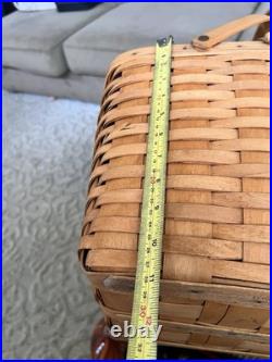 Vintage 1995 Longaberger Picnic Basket with Flip Lid and Handles Signed/dated Vintage 1995 Longaberger Picnic Basket with Flip Lid and Handles Signed/dated